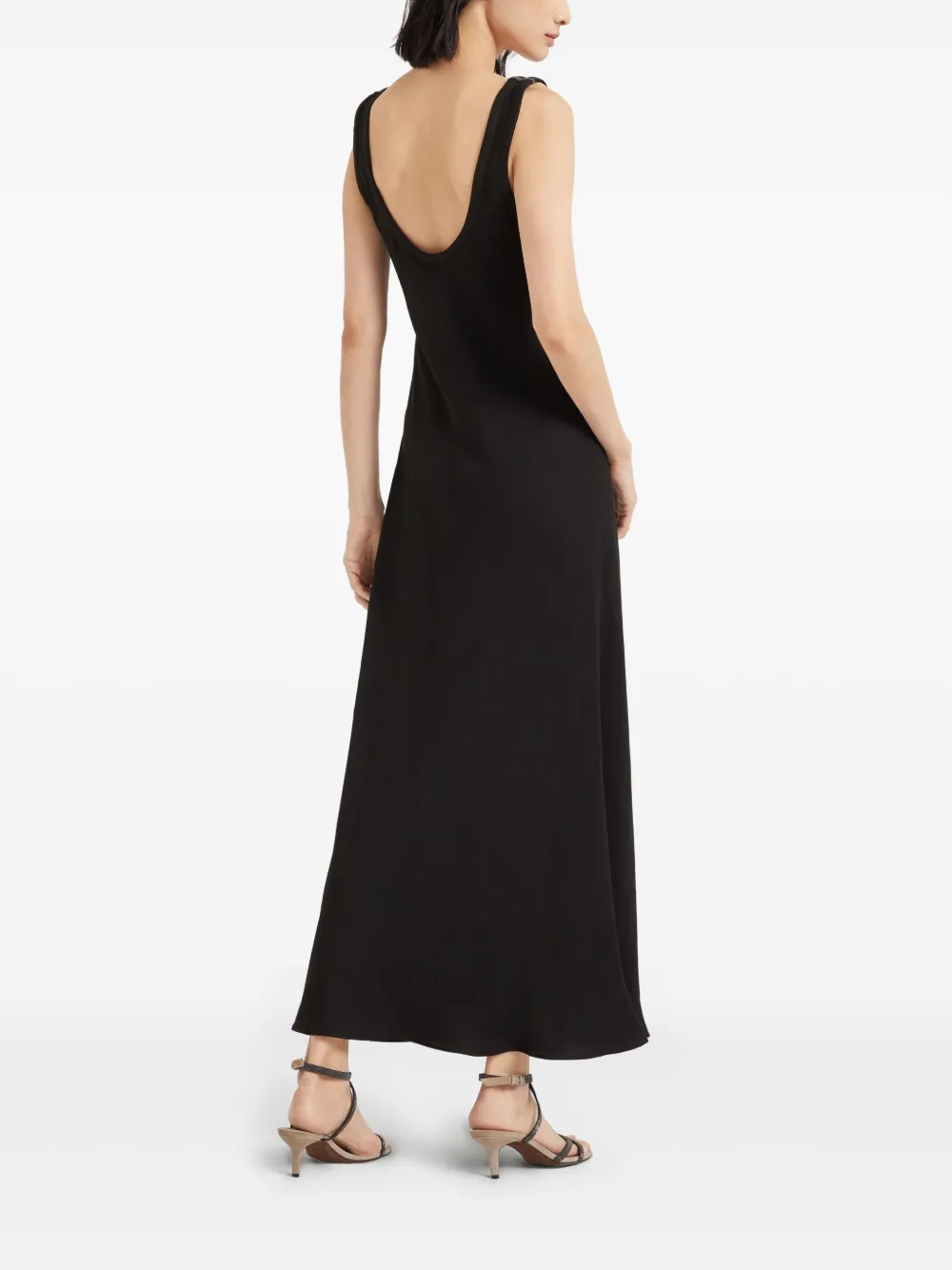Brunello Cucinelli Mouwloze maxi-jurk Zwart