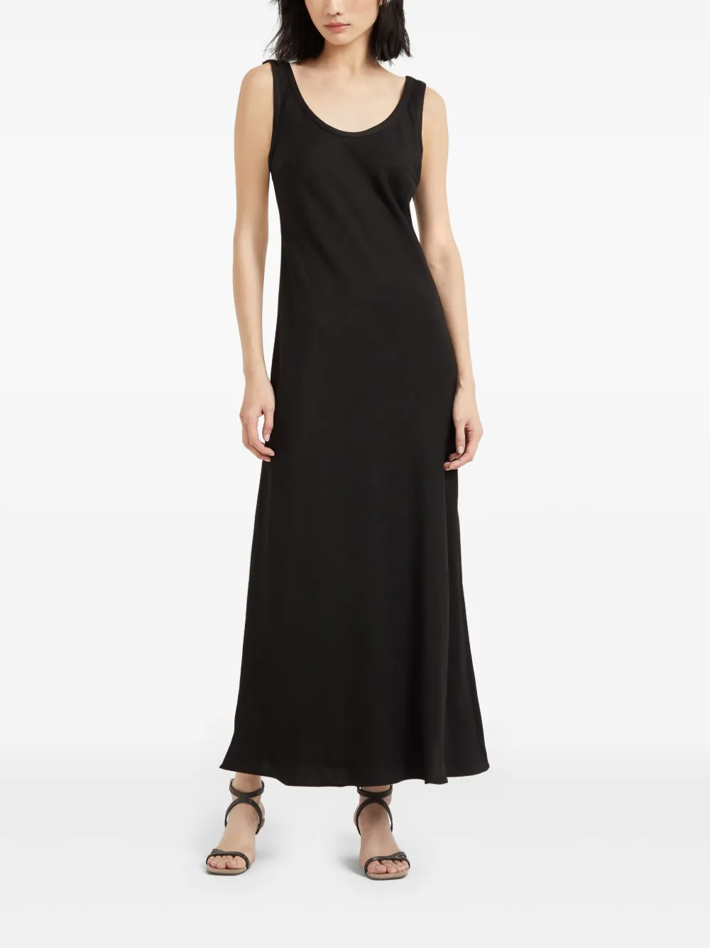 Brunello Cucinelli Mouwloze maxi-jurk Zwart