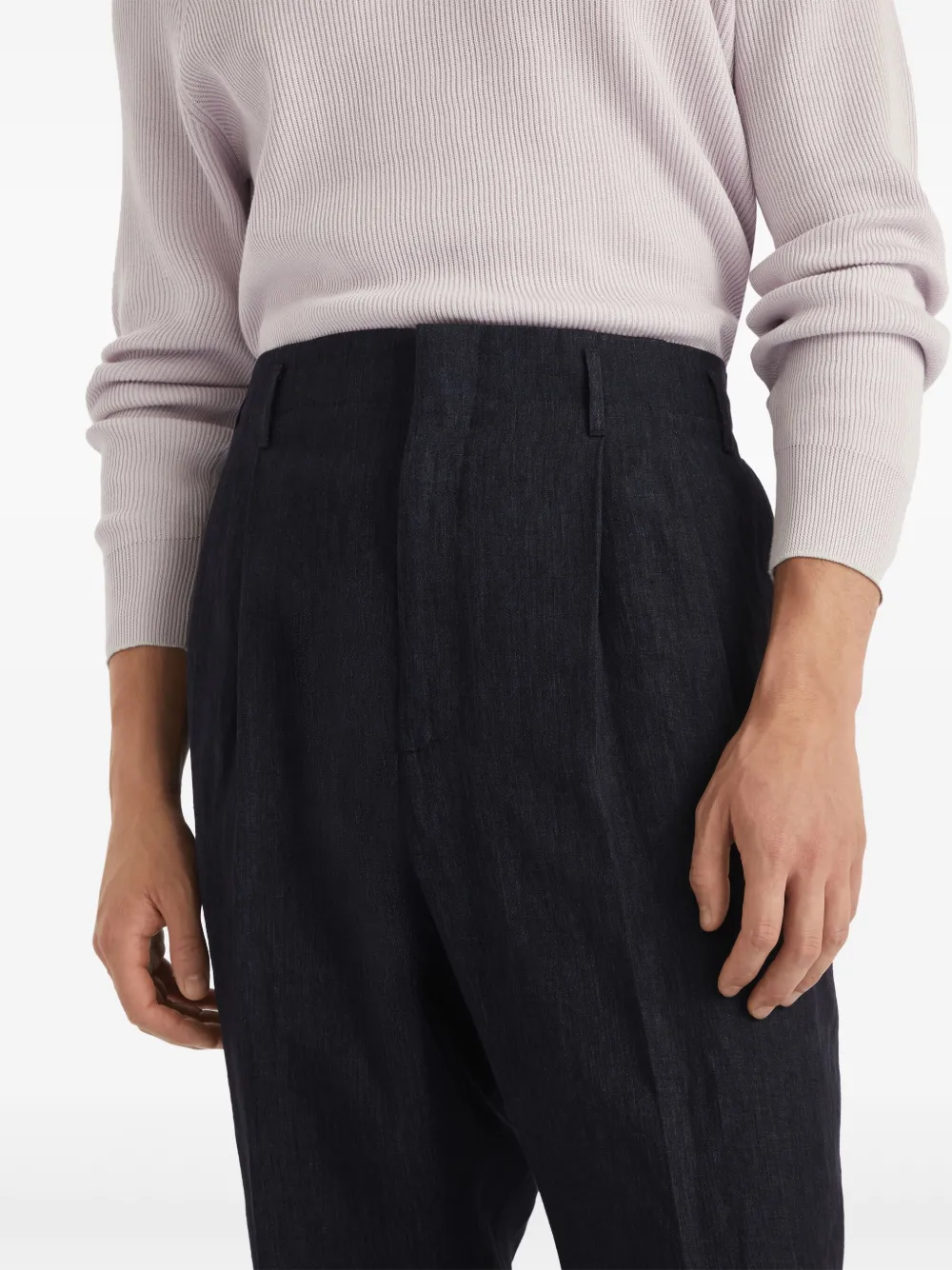 Brunello Cucinelli Linnen broek met verwassen effect Blauw