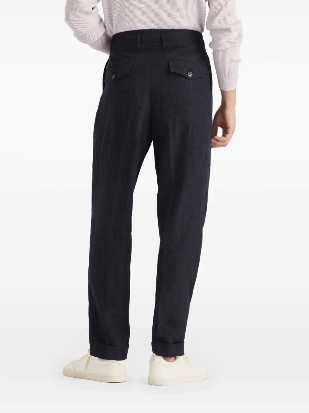 Brunello Cucinelli Linnen broek met verwassen effect Blauw