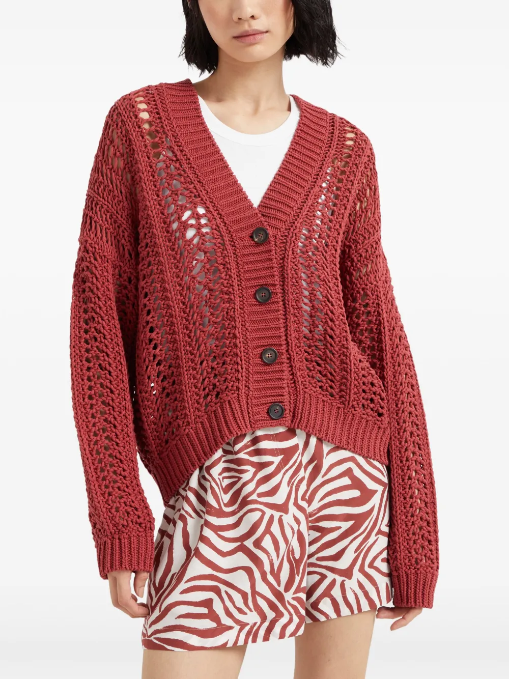 Brunello Cucinelli Gehaakt vest Rood