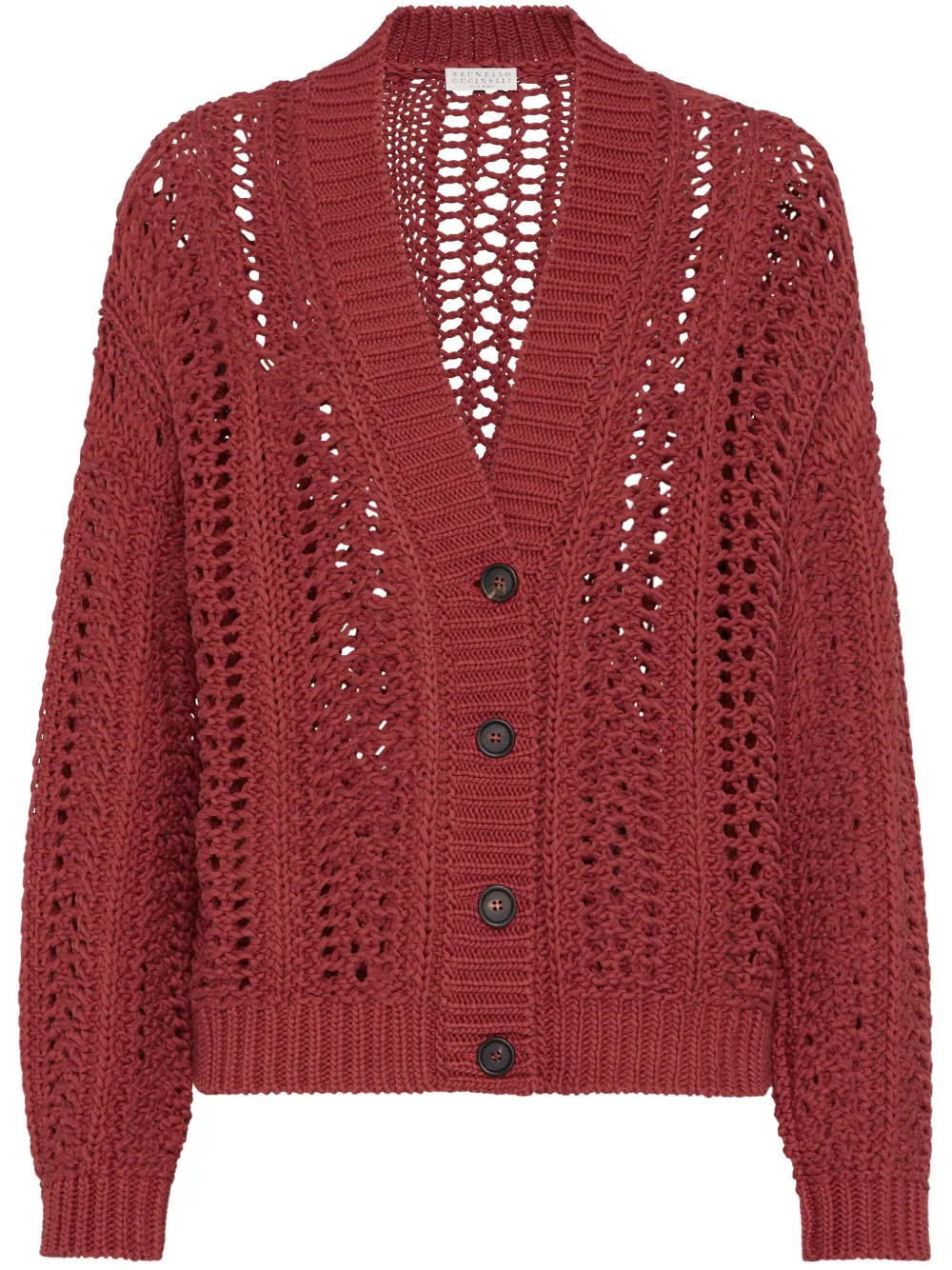 Brunello Cucinelli Gehaakt vest Rood