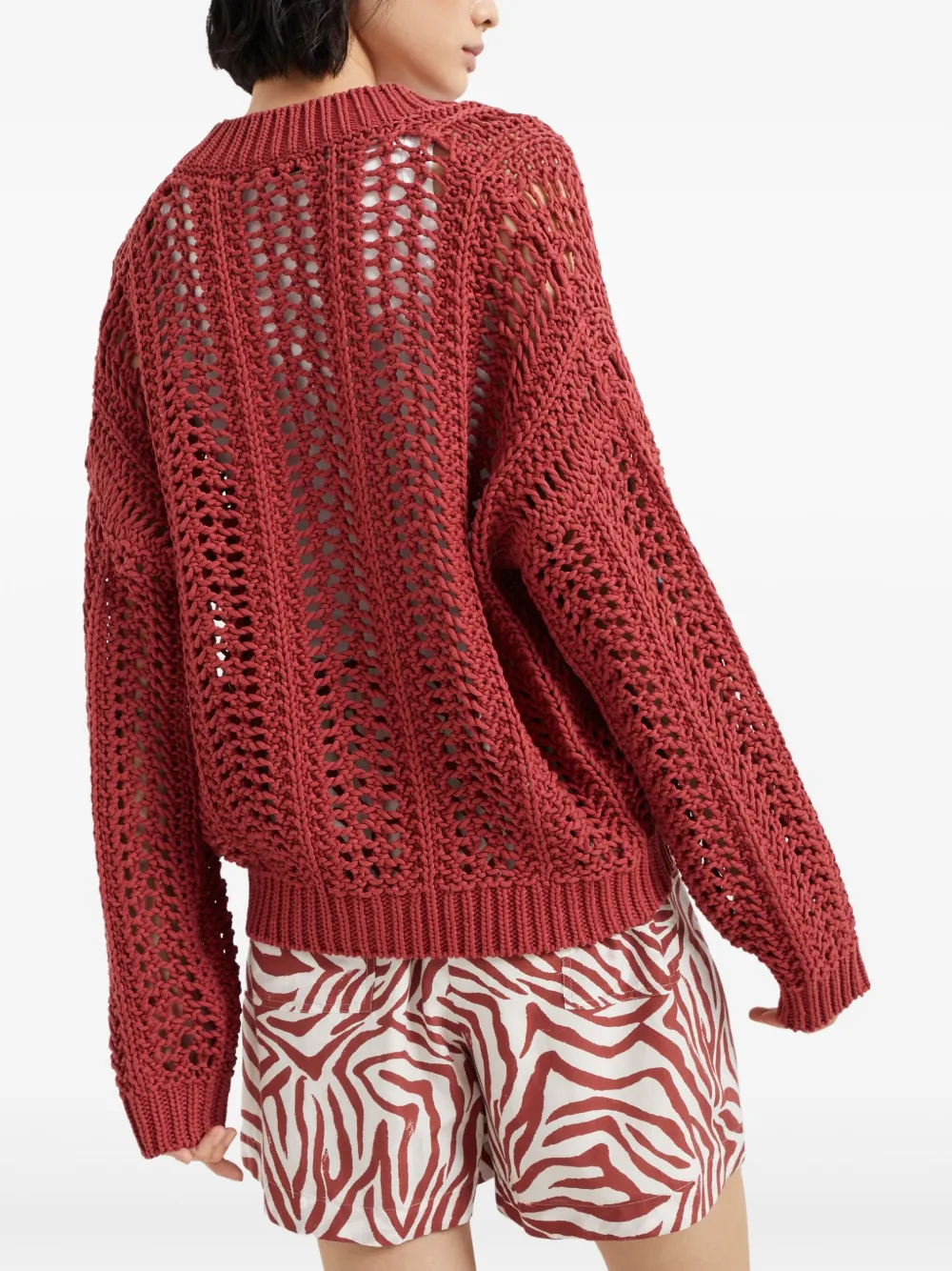 Brunello Cucinelli Gehaakt vest Rood