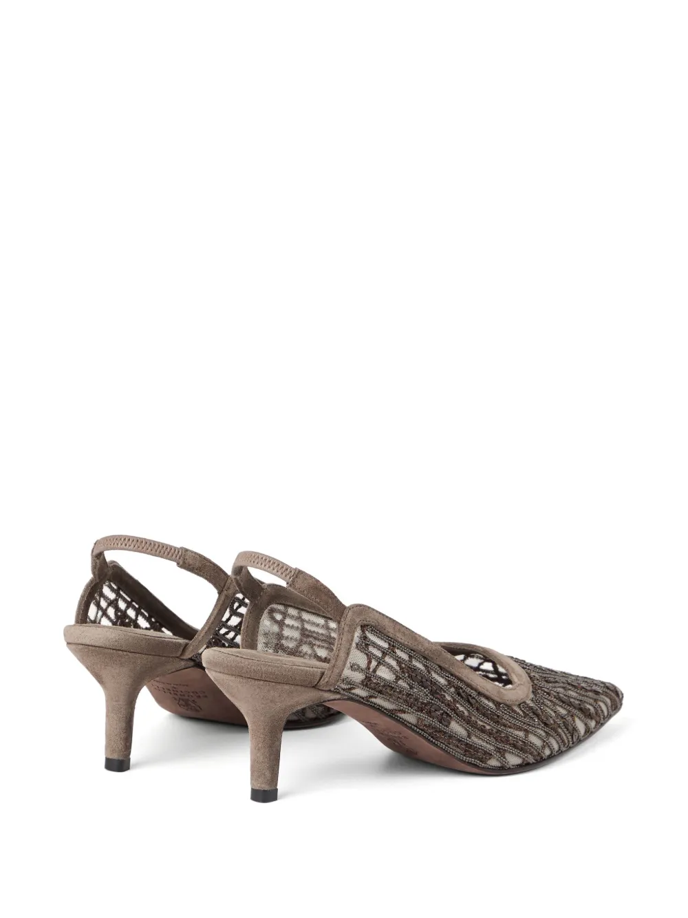 Brunello Cucinelli 55mm sequin-embellished pumps Brown