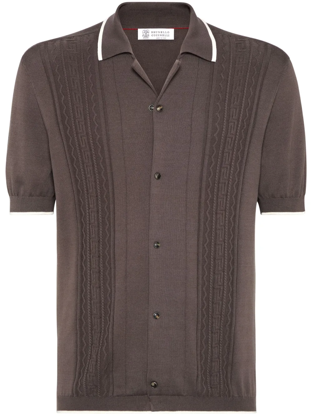 Brunello Cucinelli short sleeve polo shirt | Brown | Image 1