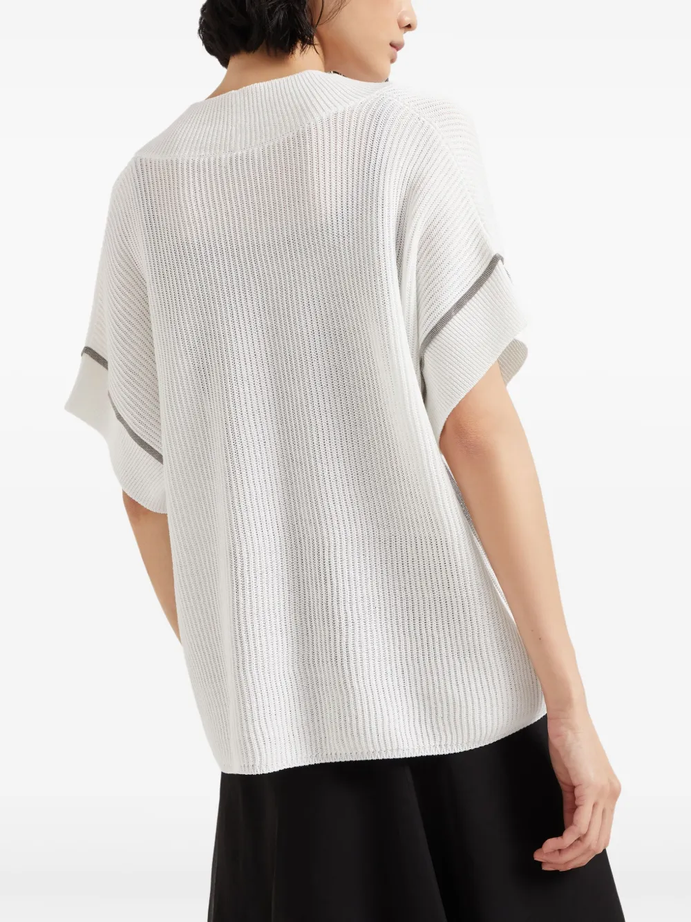Brunello Cucinelli T-shirt met kralen afwerking Wit