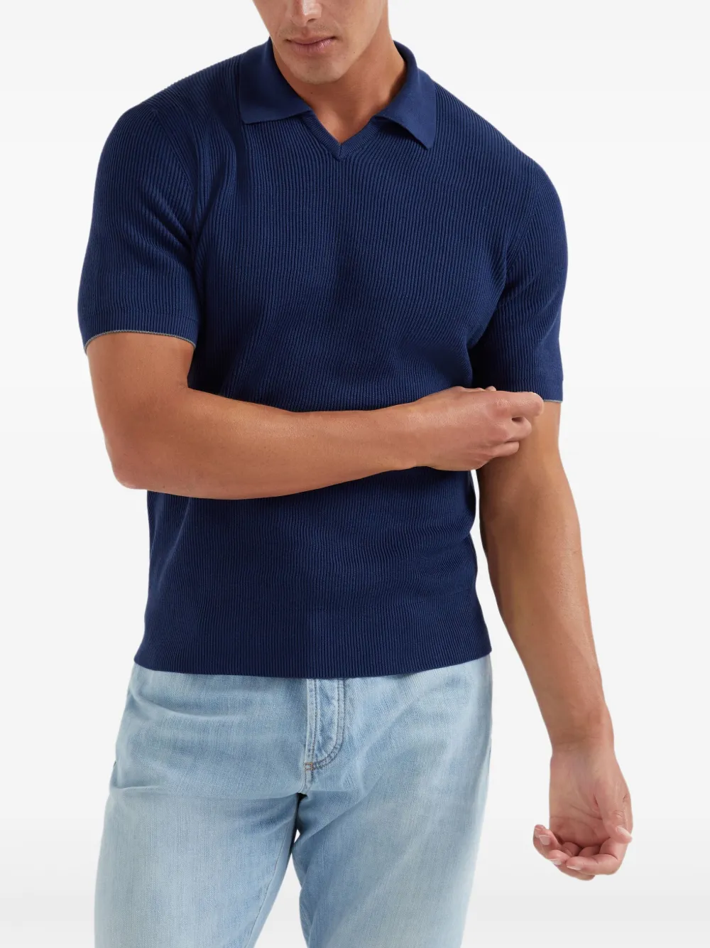 Brunello Cucinelli Katoenen poloshirt Blauw