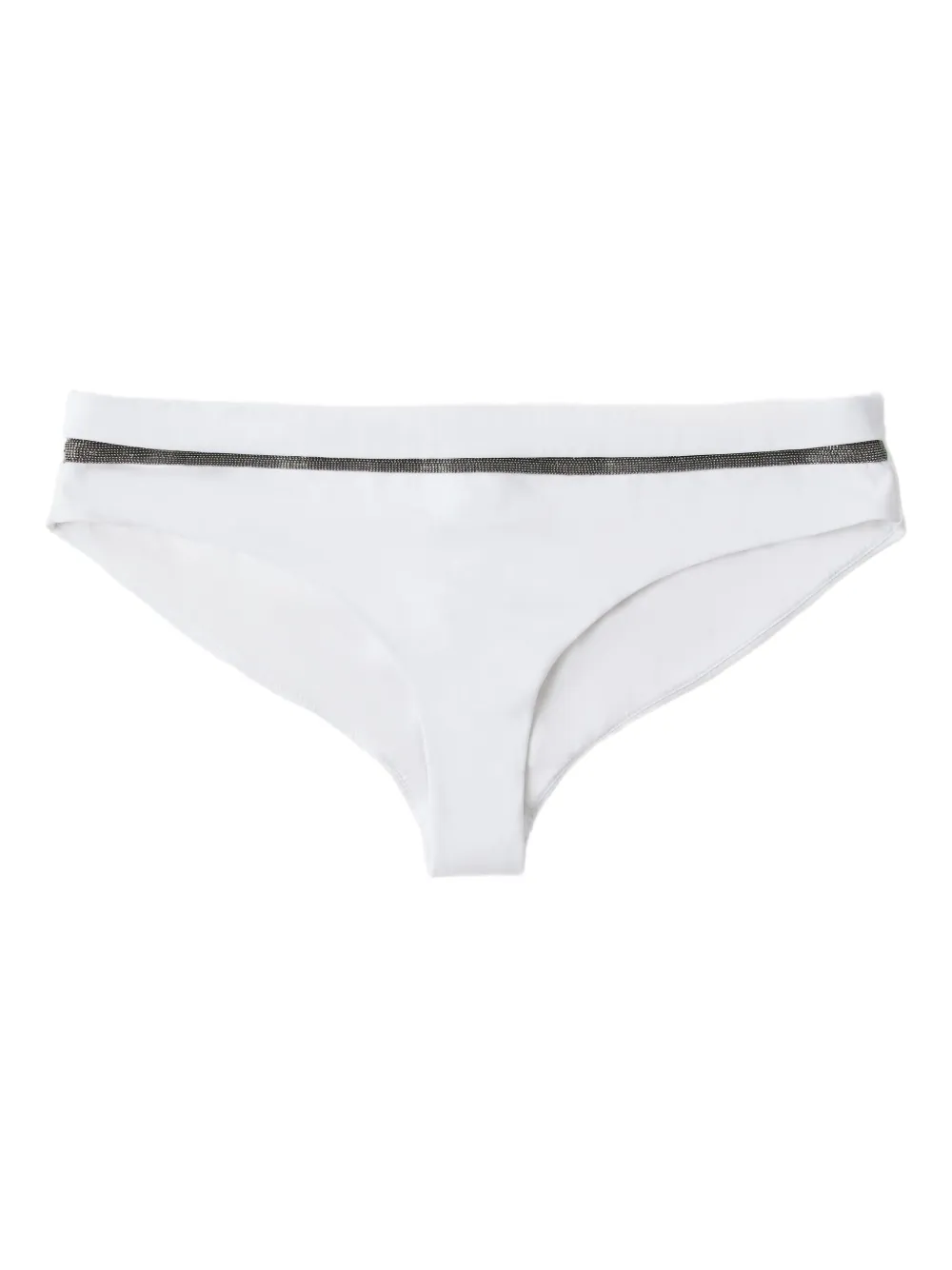 Brunello Cucinelli Monili Chain-embellished Bikini Briefs In White