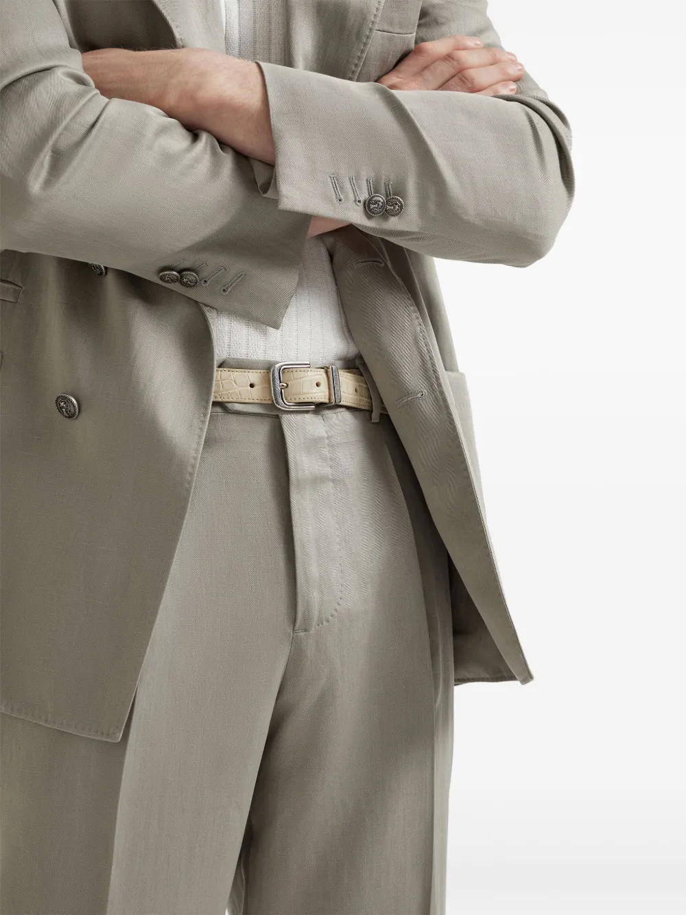 Brunello Cucinelli Straight broek met geplooid detail Beige