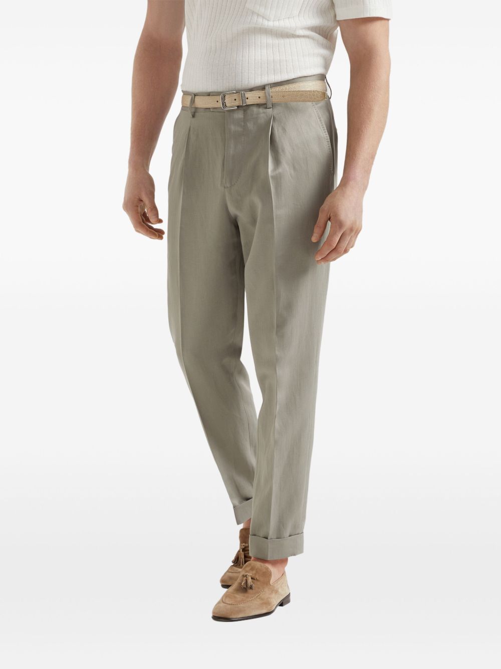 Brunello Cucinelli pleat-detailing straight trousers - Neutrals