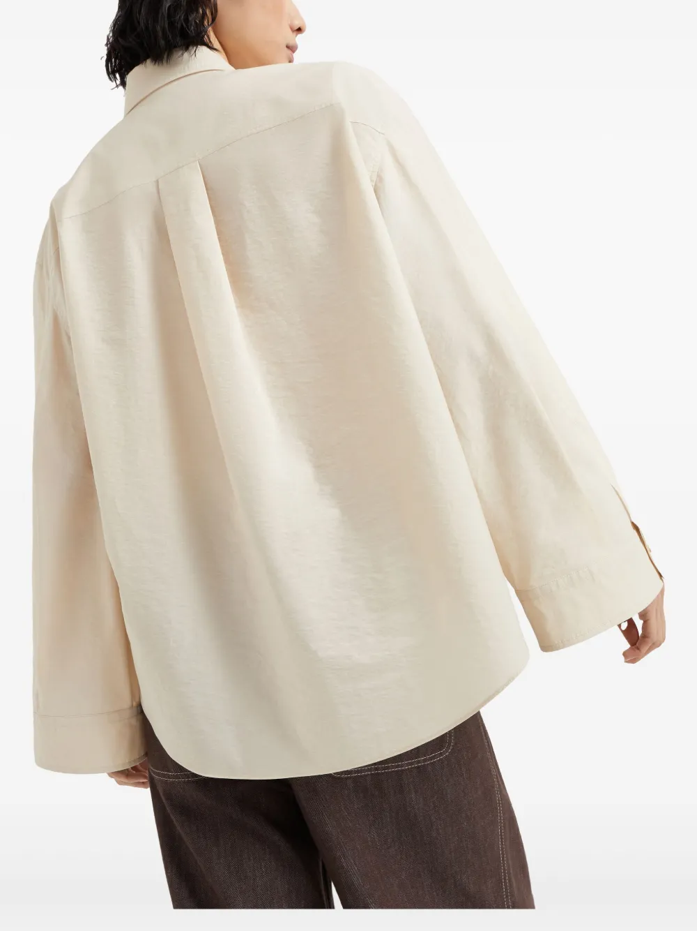Brunello Cucinelli Blouse met Flora-applicatie Beige