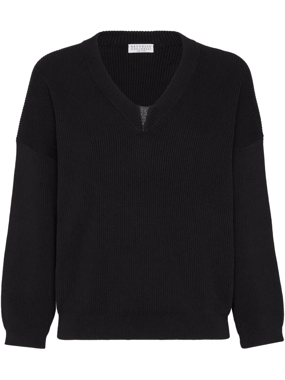 Brunello Cucinelli Trui met monilidetail Zwart