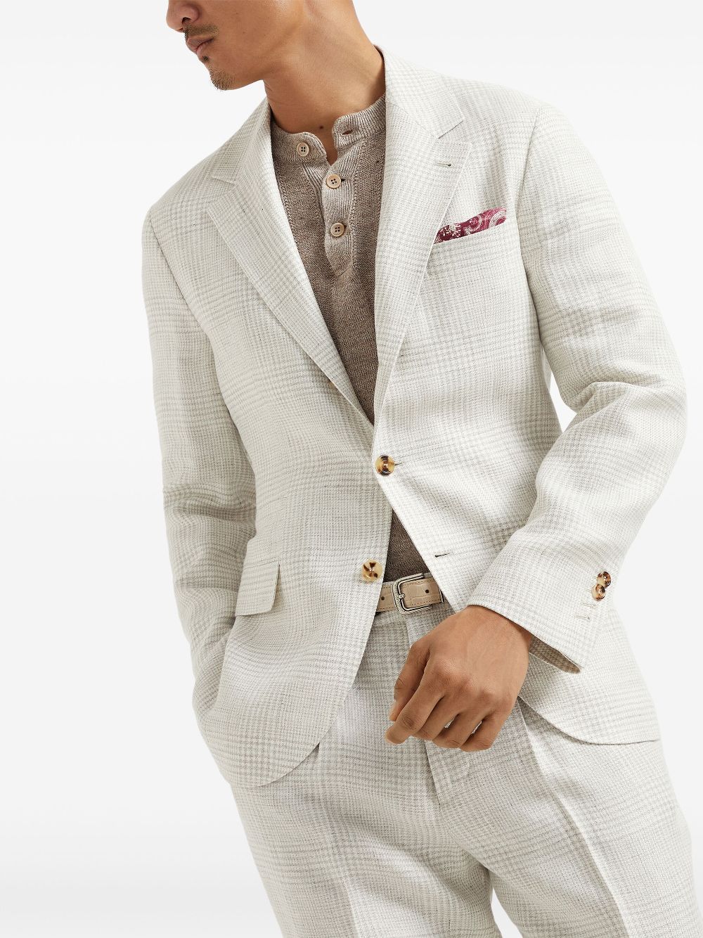 Brunello Cucinelli Prince of Wales blazer - Neutrals