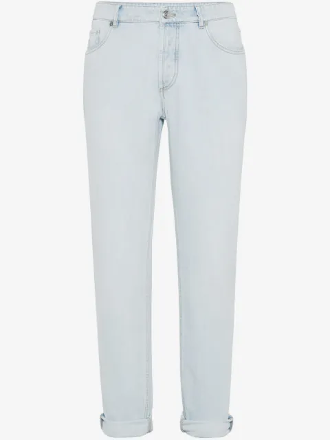 Brunello Cucinelli jean à patch logo
