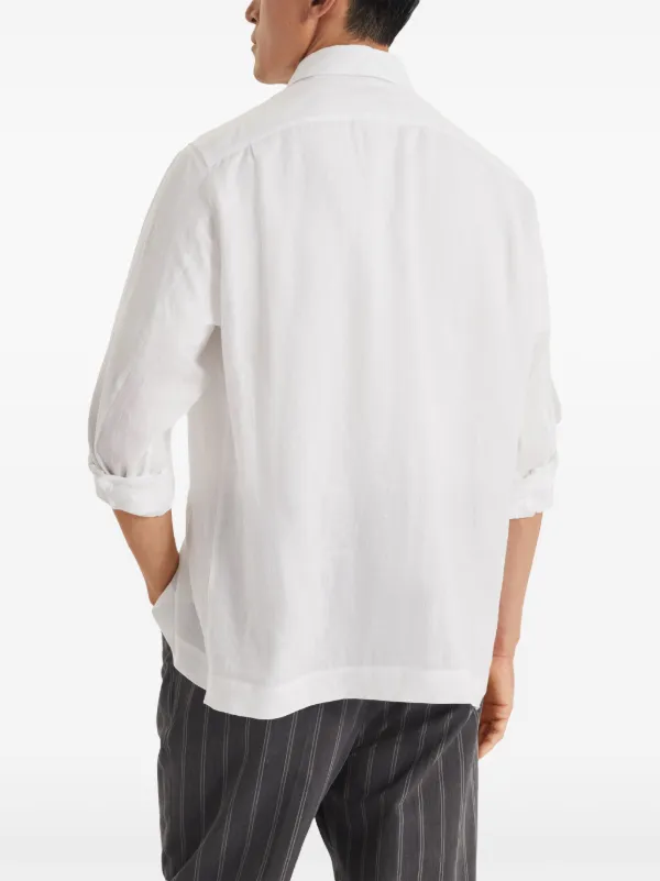 Brunello Cucinelli リネン シャツジャケット | ホワイト | FARFETCH JP