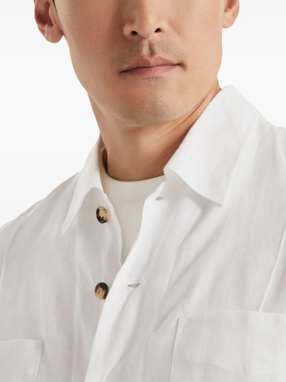 Brunello Cucinelli Linnen overhemd Wit