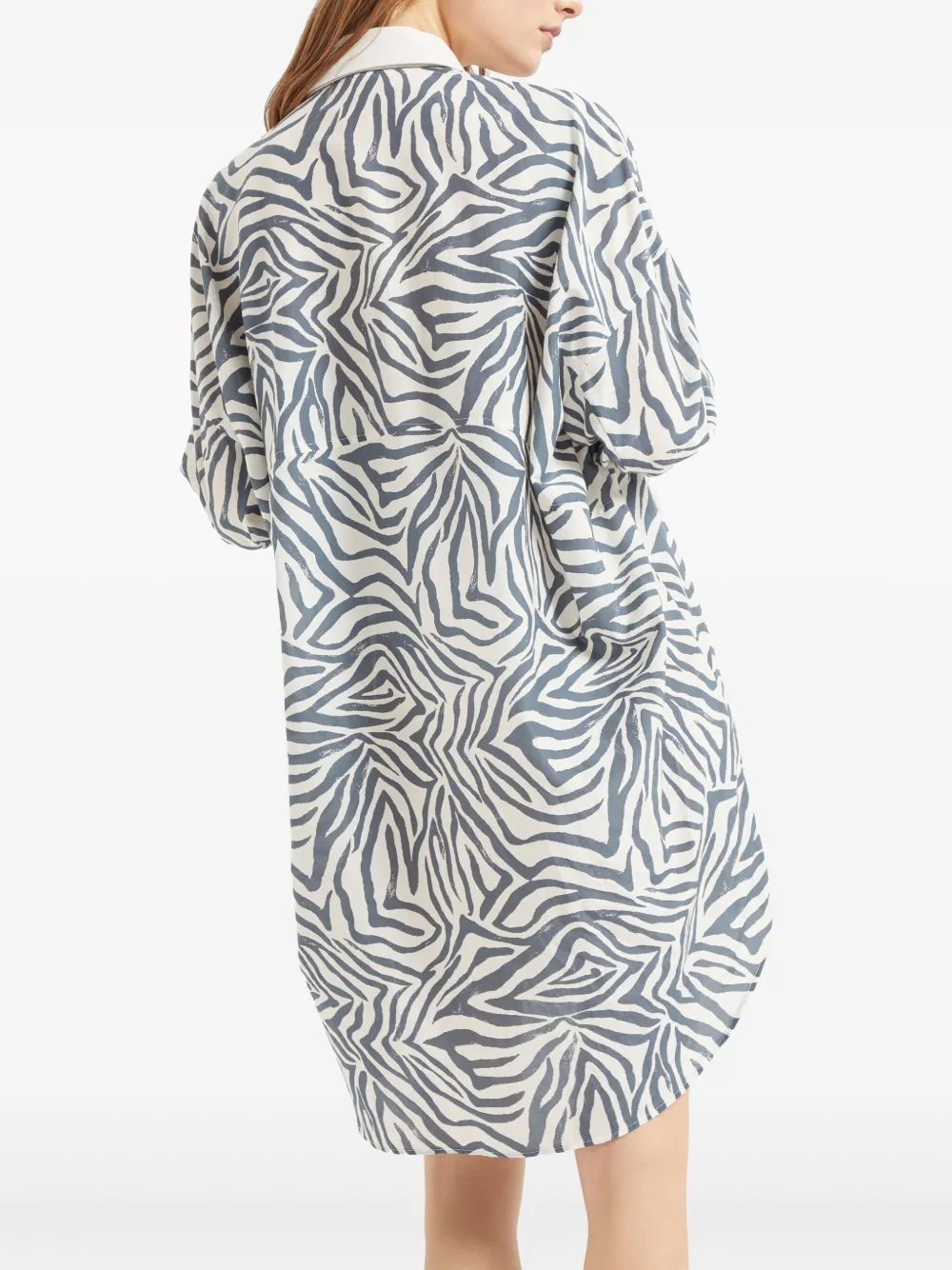 Brunello Cucinelli Blousejurk van katoen-zijdemix Blauw