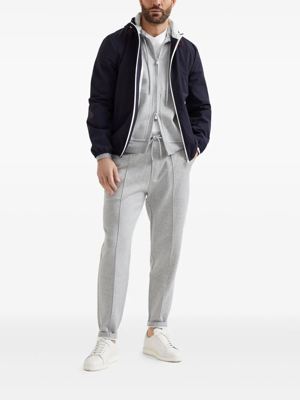 Brunello Cucinelli ribbed track pants - Grijs