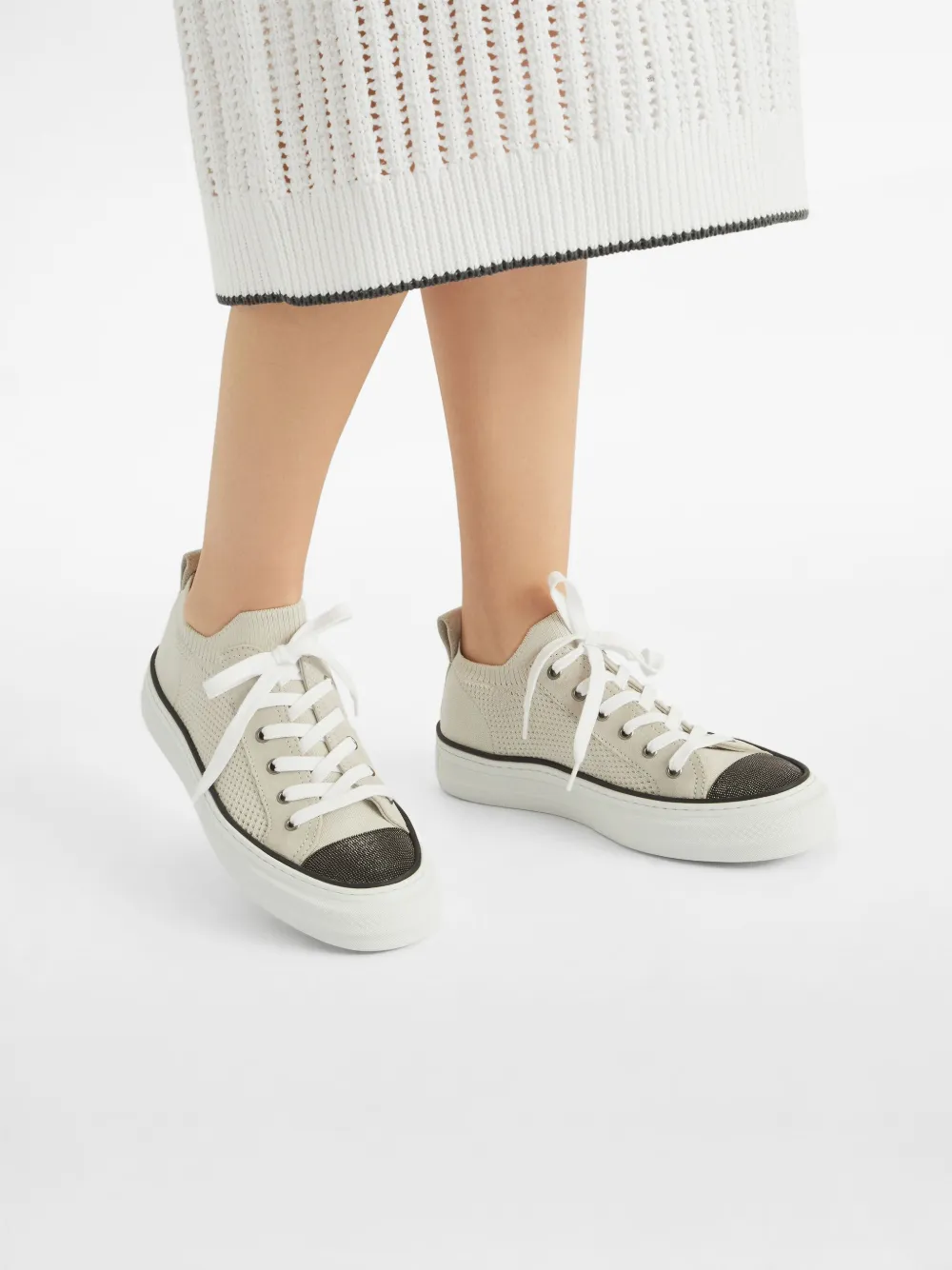 Brunello Cucinelli knitted sneakers Neutrals