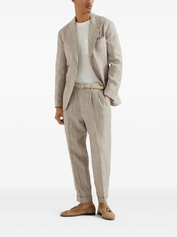 Brunello Cucinelli ストライプ パンツ | ニュートラル | FARFETCH JP Brunello Cucinelli ストライプ パンツ | ニュートラル | FARFETCH JP