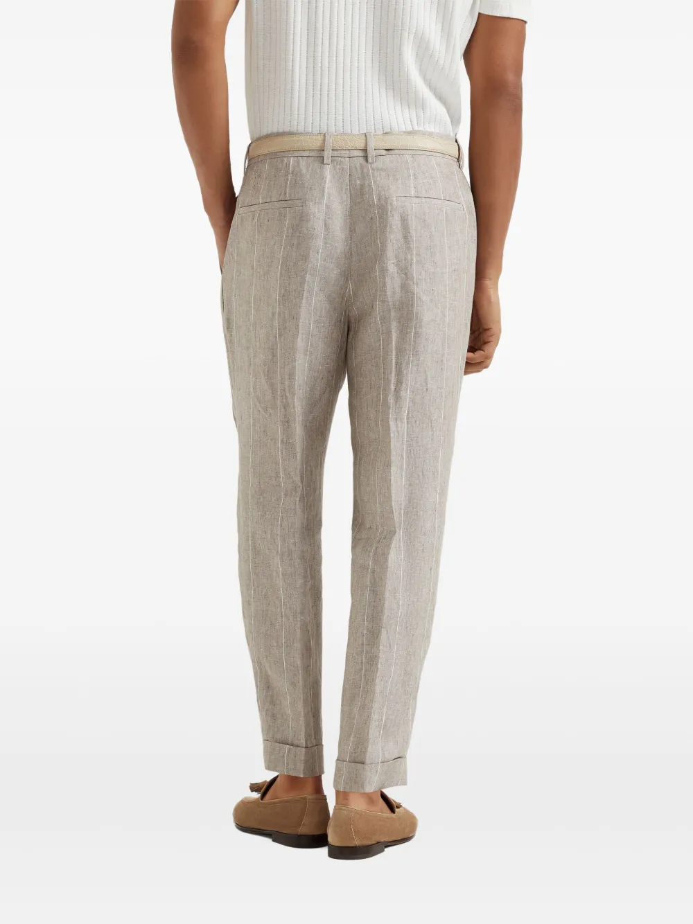 Brunello Cucinelli Gestreepte broek Beige