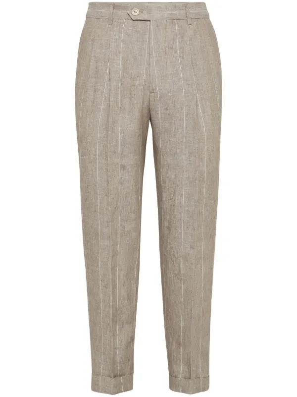 Brunello Cucinelli ストライプ パンツ | ニュートラル | FARFETCH JP