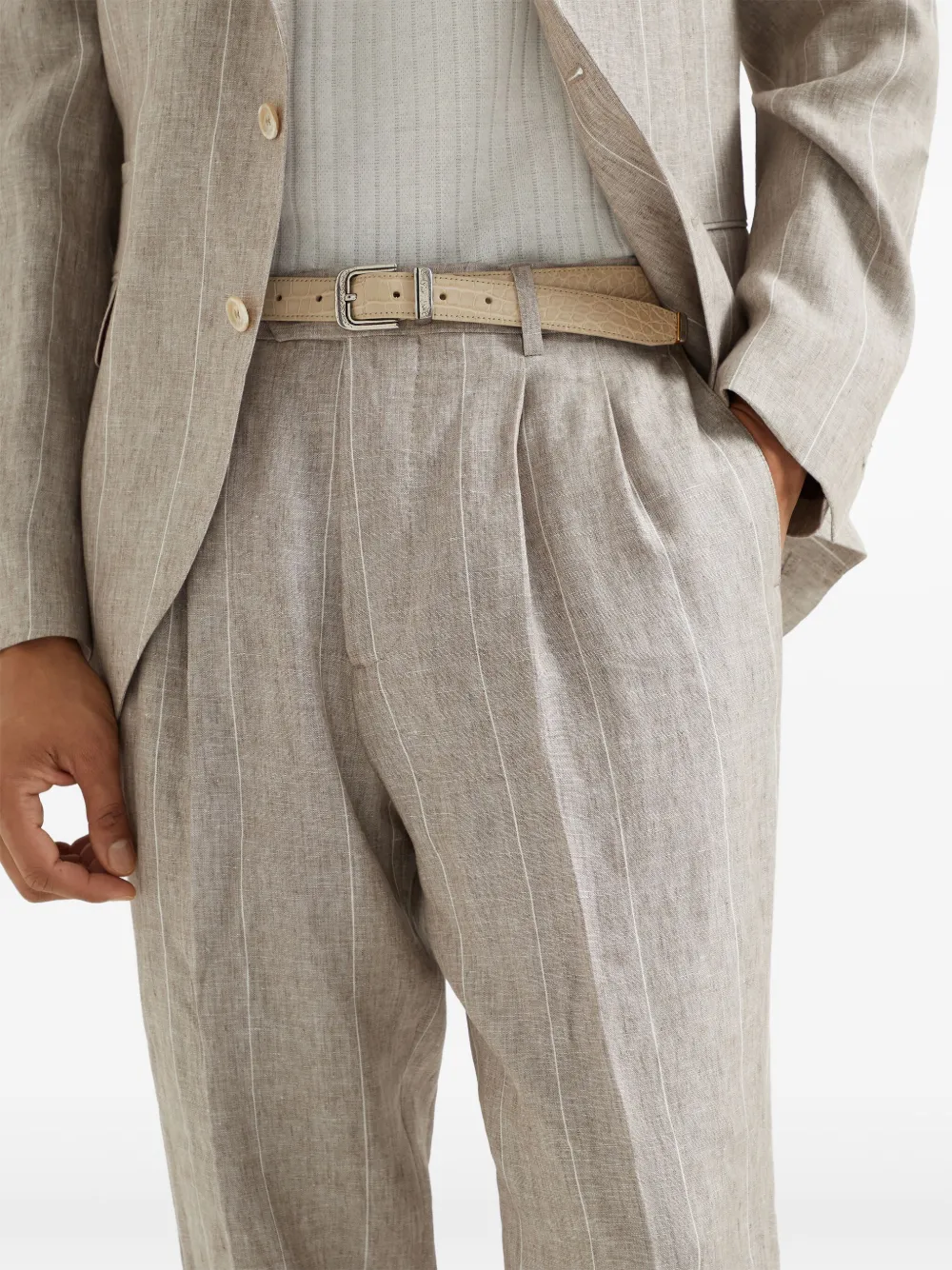 Brunello Cucinelli Gestreepte broek Beige