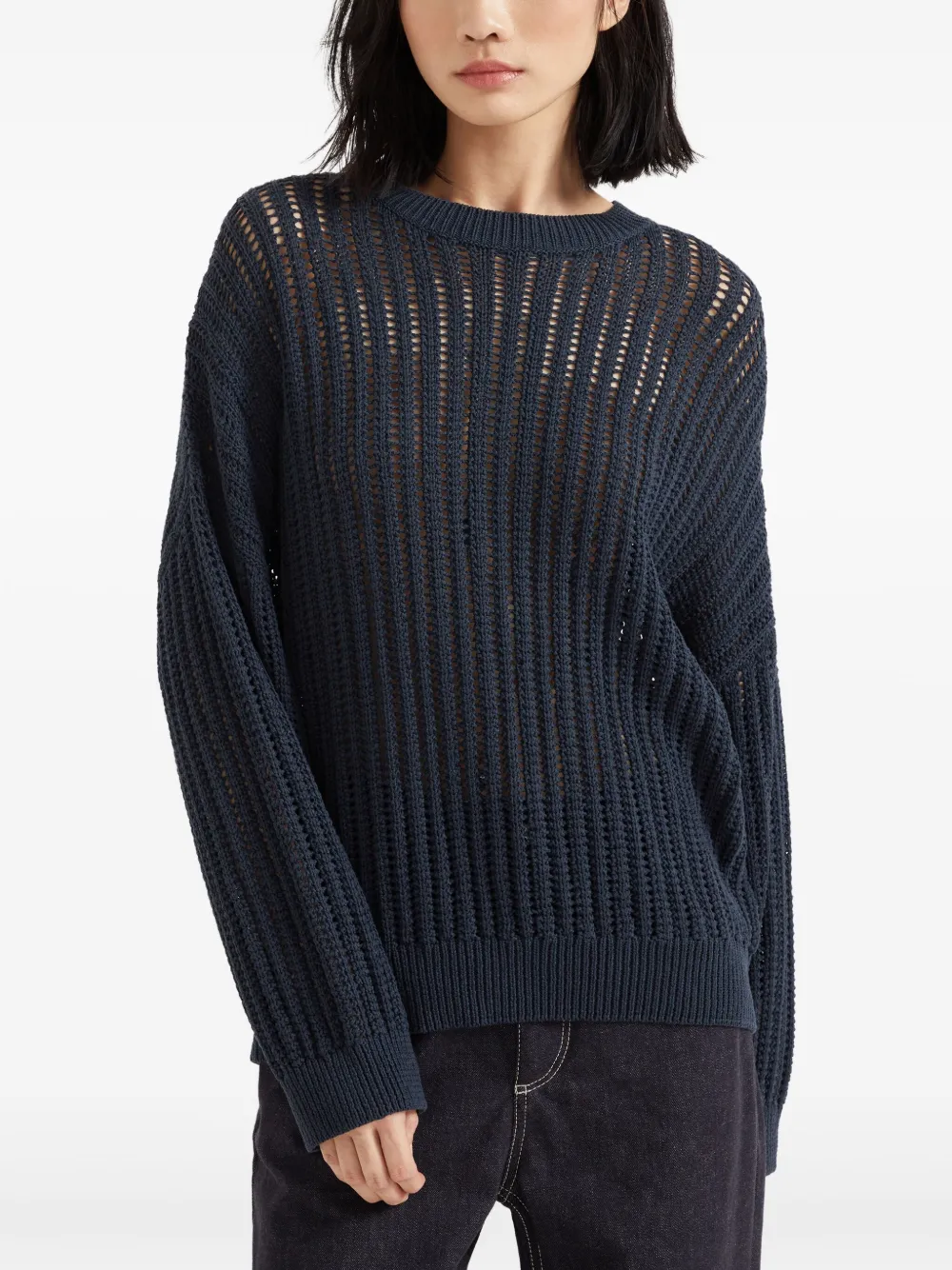 Brunello Cucinelli Opengebreide trui Blauw