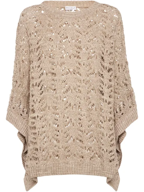 Brunello Cucinelli poncho Foliage Lace
