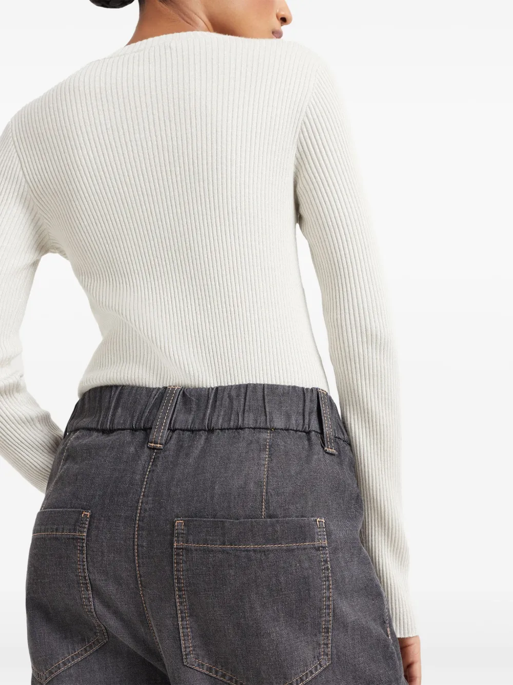 Shop Brunello Cucinelli Tapered Jeans In Black