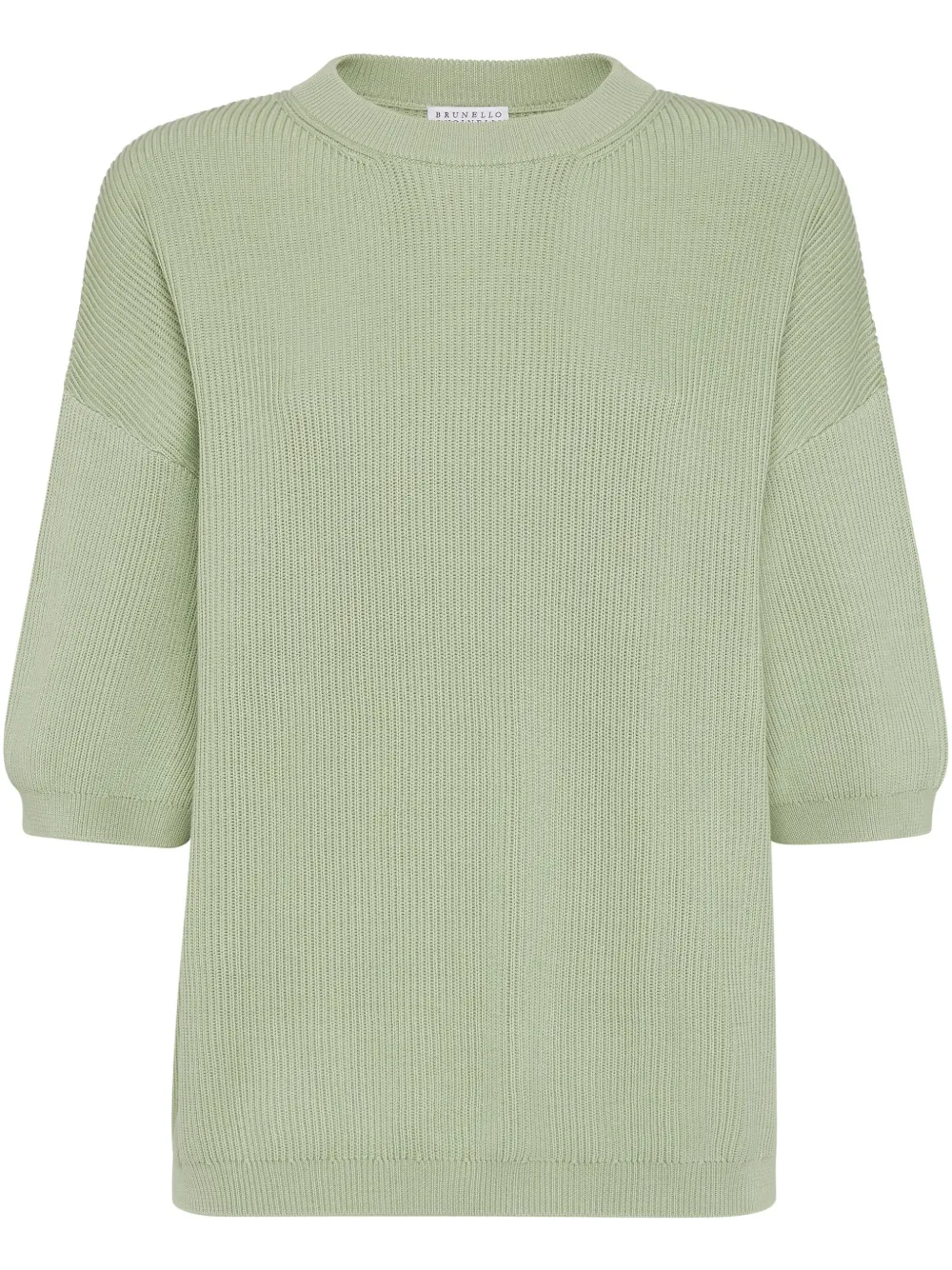 Brunello Cucinelli English ribgebreide trui Groen