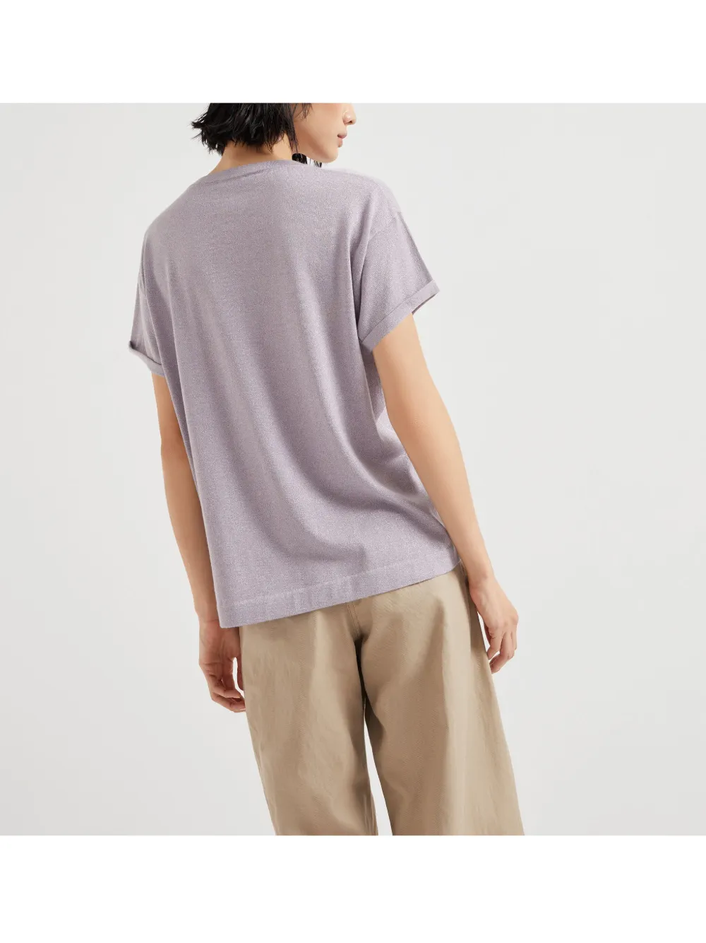 Brunello Cucinelli Top met ronde hals Paars