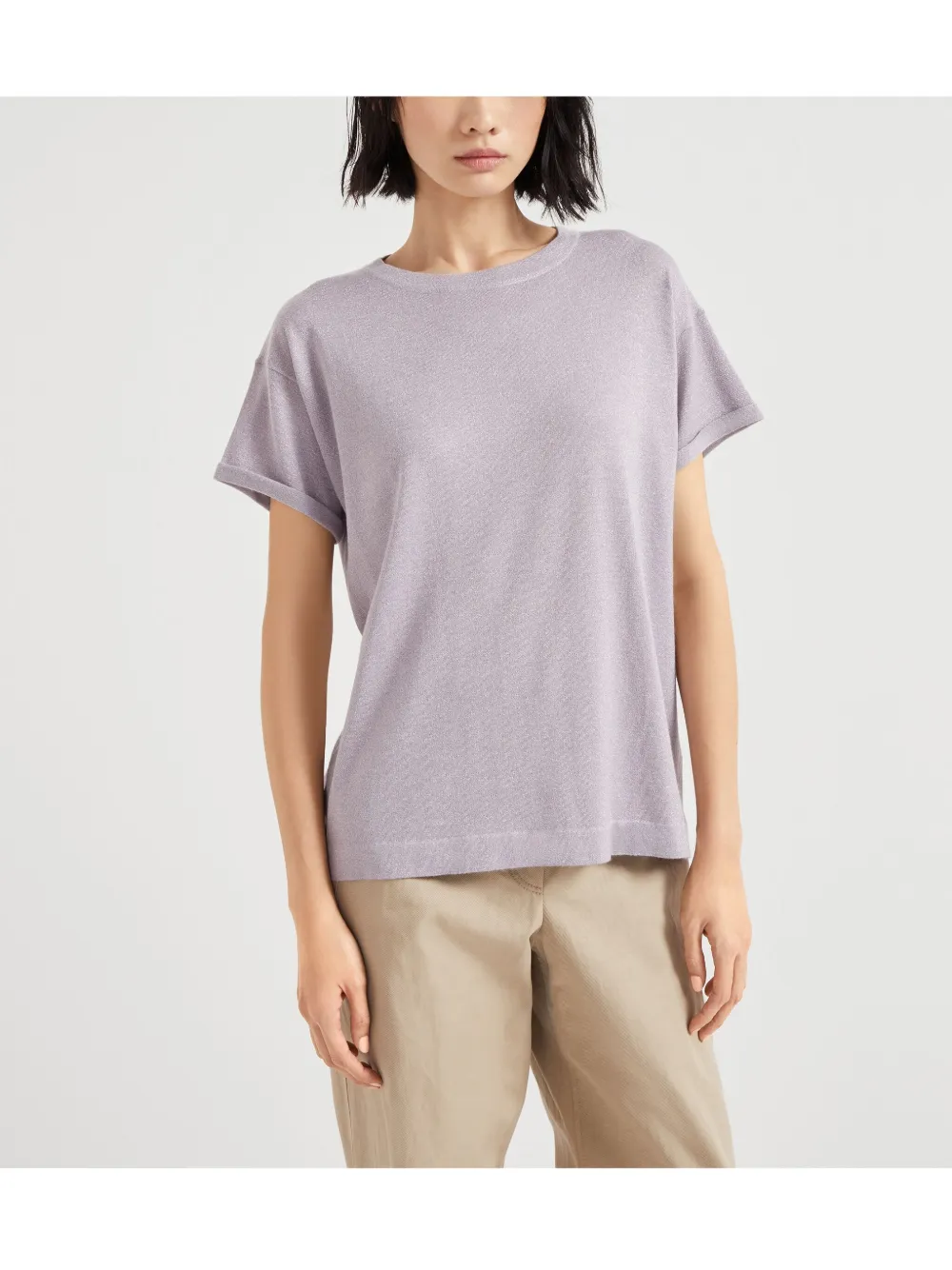 Brunello Cucinelli Top met ronde hals Paars
