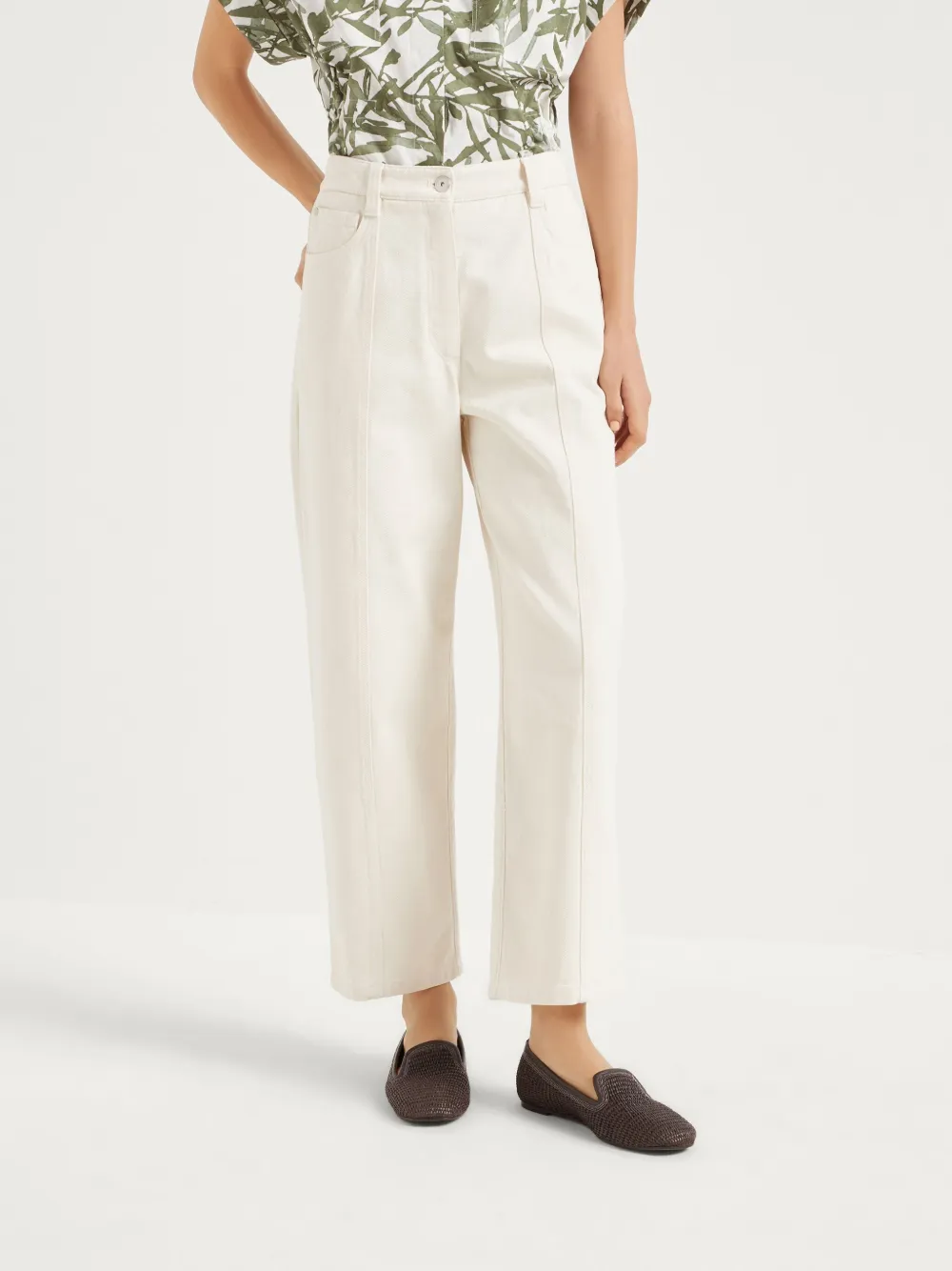 Brunello Cucinelli Cropped broek Wit