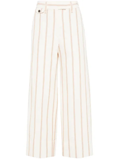 Brunello Cucinelli striped wide-leg trousers