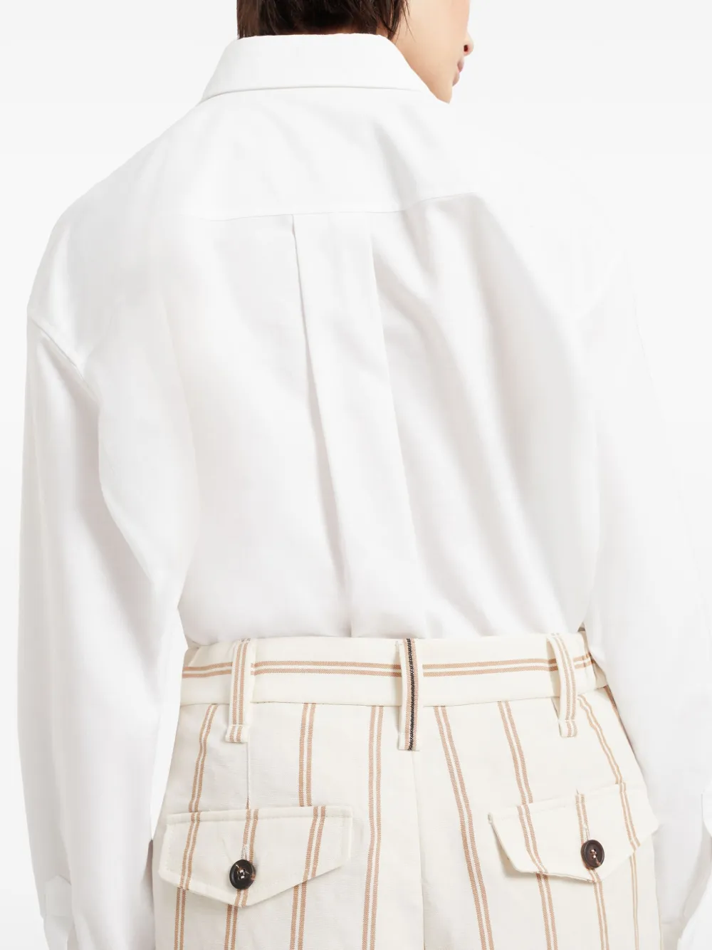 Brunello Cucinelli Gestreepte broek Beige