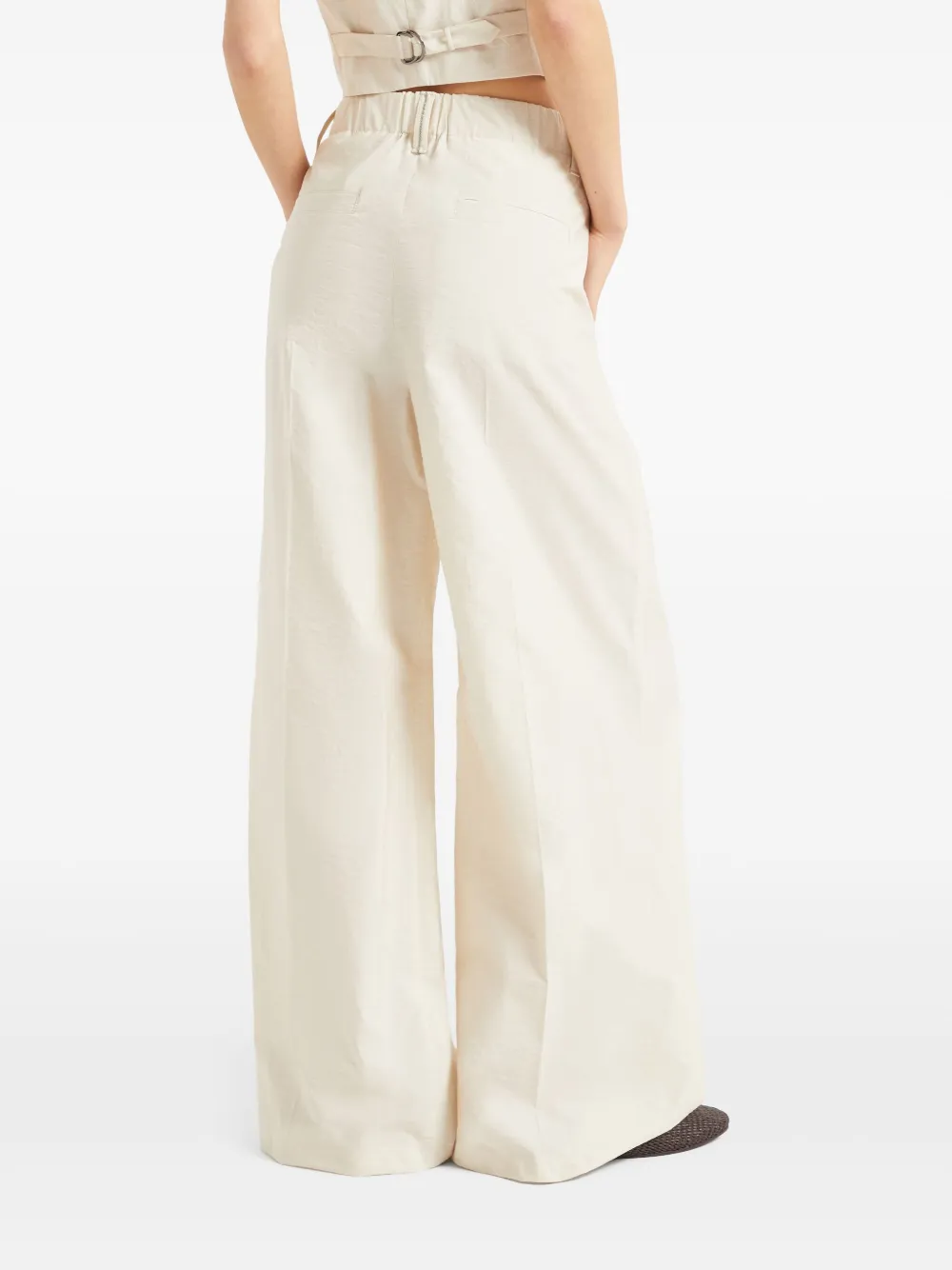 Brunello Cucinelli Broek met wijde pijpen Beige