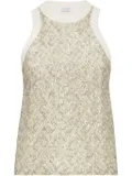 Brunello Cucinelli sequinned embroidered tank top - Neutrals