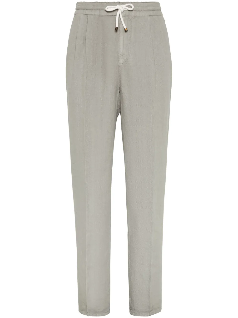 Brunello Cucinelli drawstring-waistband tapered trousers | Grey | Image 1