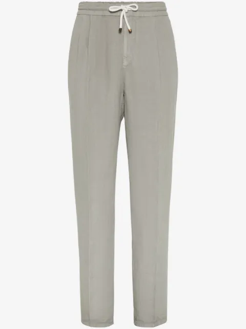 Brunello Cucinelli pantalon fuselé à lien de resserrage