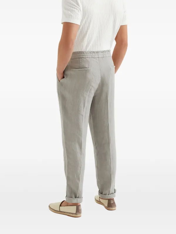 Brunello Cucinelli Calça Cenoura Com Ajuste No Cós | Cinza