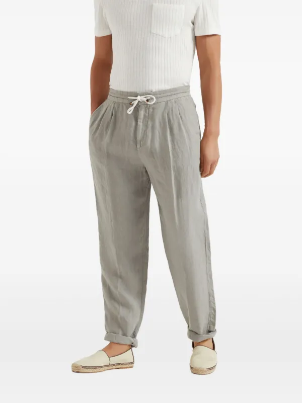Brunello Cucinelli - Gray Striped Drawstring Pant
