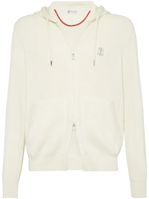 Hoodie en maille nervurée - Brunello Cucinelli - Modalova
