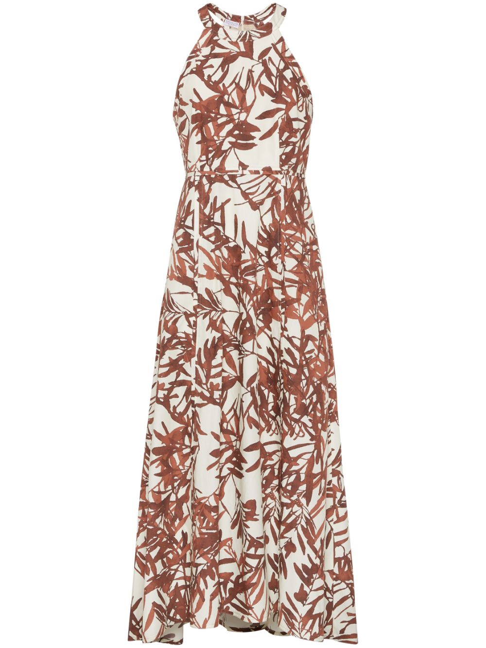 Herbarium-print maxi dress