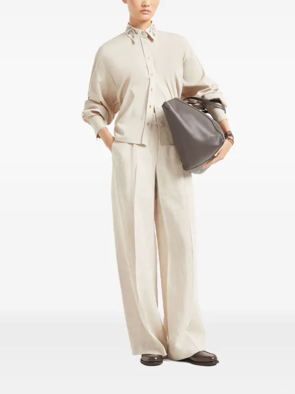 Brunello Cucinelli Linen Trousers | Neutrals | FARFETCH