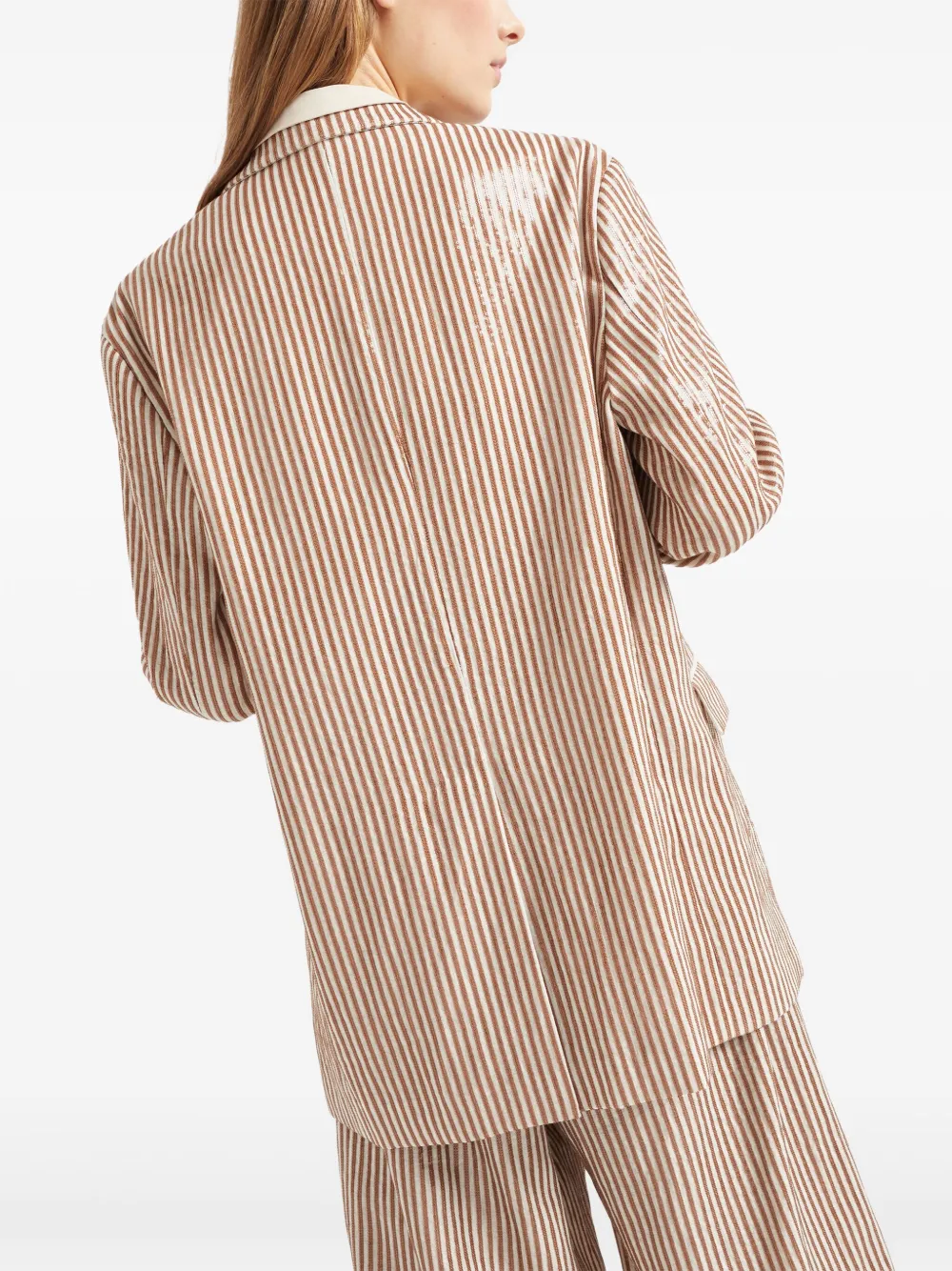 Brunello Cucinelli Blazer met pailletten Beige