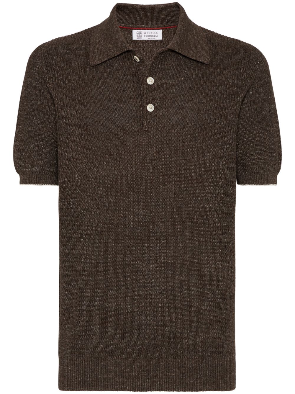 ribbed-knit polo shirt