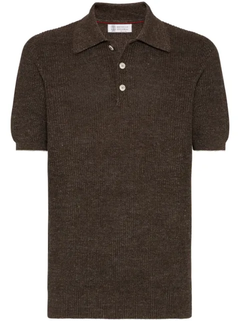 Brunello Cucinelli ribbed-knit polo shirt