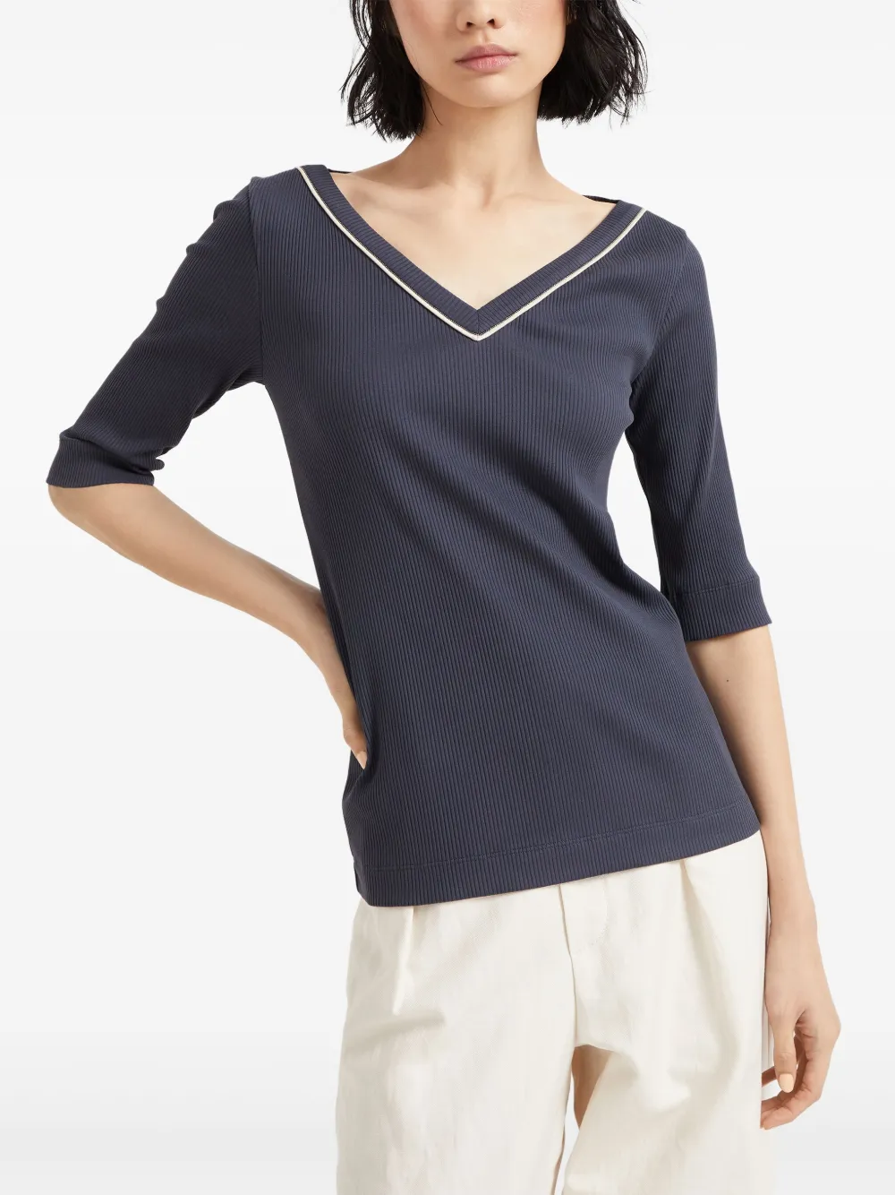 Brunello Cucinelli T-shirt met Monili-detail Blauw