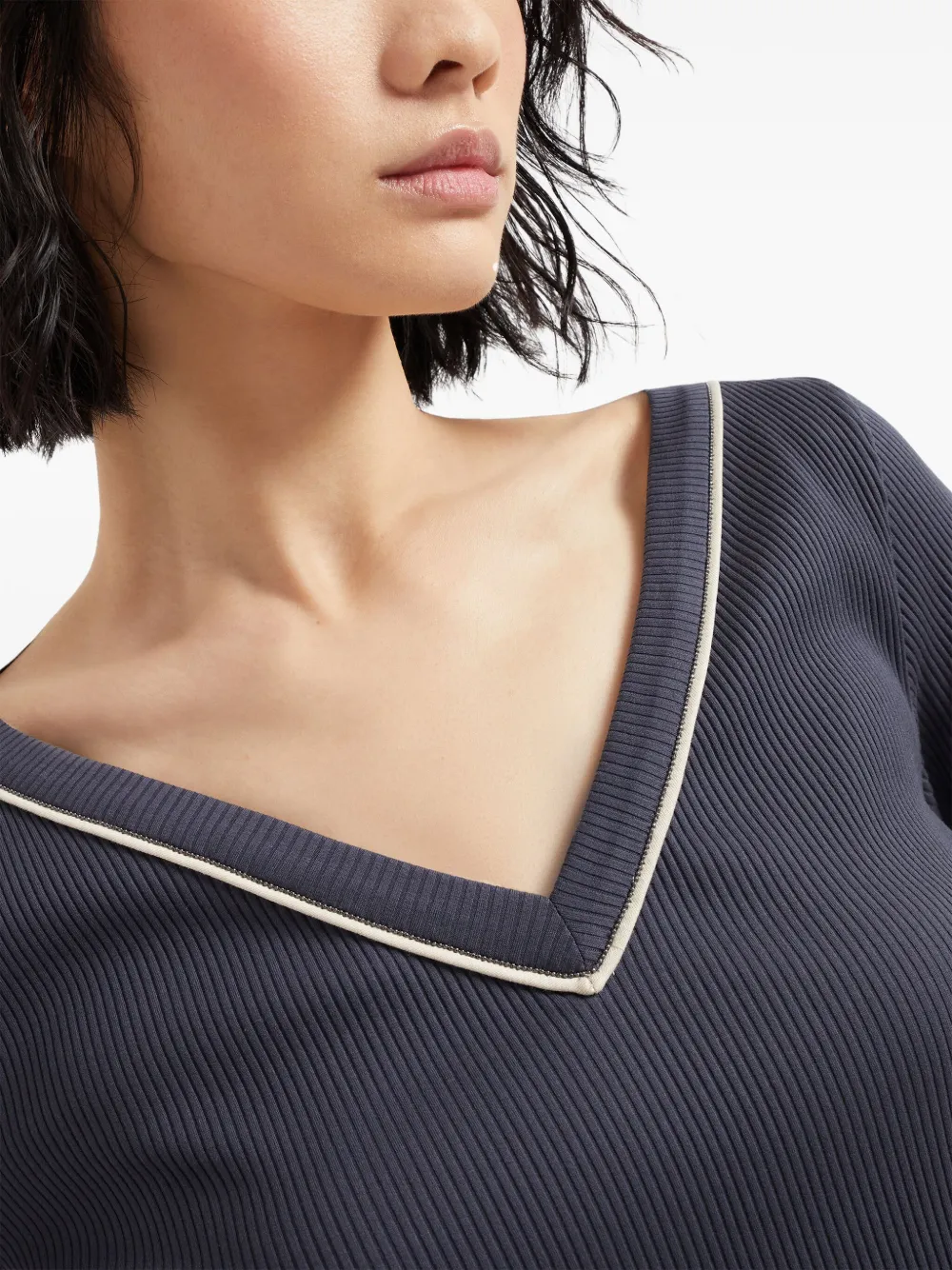 Brunello Cucinelli T-shirt met Monili-detail Blauw